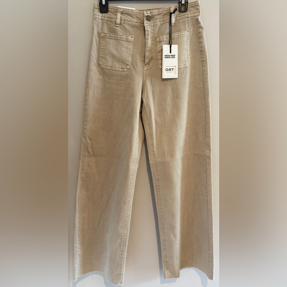 OAT New York High Rise Wide Leg Khaki Pants size 4/27